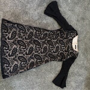 Tommy Hilfiger Black Lace Dress with Paisley Design
